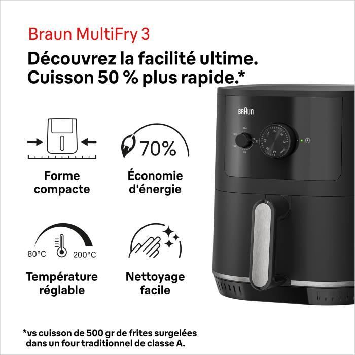 Friteuse sans huile BRAUN - MultiFry 3 - Capacité 4,3L - 1500W