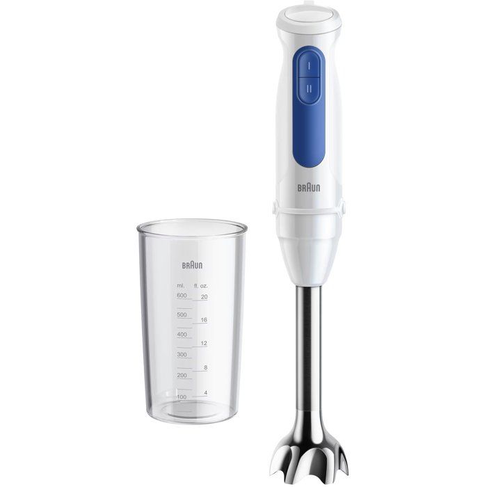 Mixeur plongeant - BRAUN - MultiQuick MQ30001M - 900 W - 2 vitesses - Blanc / Bleu