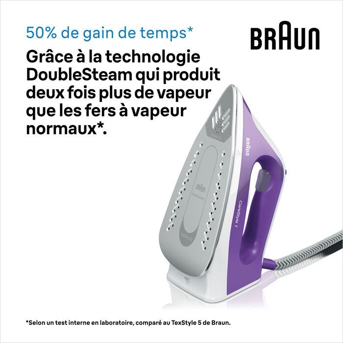 Centrale vapeur CareStyle 1 - BRAUN - IS1014VI - 6 bar - 1,5 L - Violet / Blanc