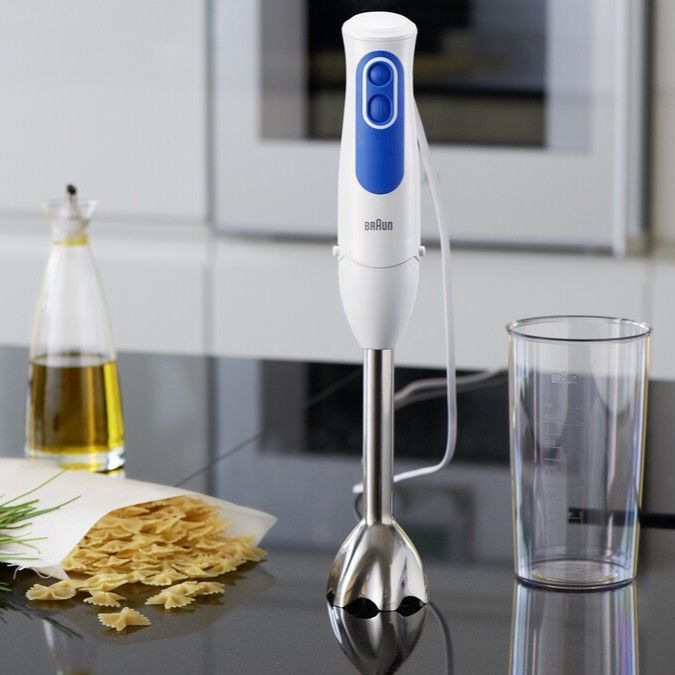 Mixeur plongeant - BRAUN - MultiQuick 3 MQ3005WH Cream - 750 W - Blanc - Bleu - Pour smoothie, gaspacho, soupe