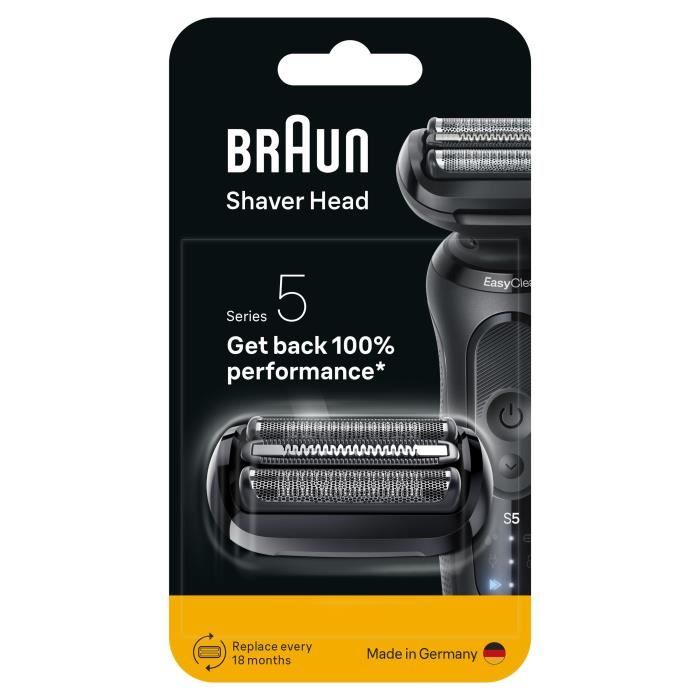 Tete de rasoir BRAUN Series 5 & 6 - 3 lames flexibles - 100 % fabriqué en Allemagne