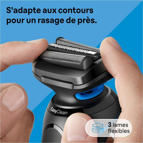 Rasoir électrique BRAUN Series 6 - Noir - Autonomie 60 minutes - Charge rapide 5 minutes