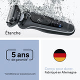 Rasoir électrique BRAUN Series 6 - Noir - Autonomie 60 minutes - Charge rapide 5 minutes