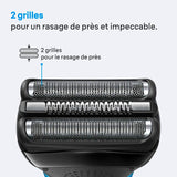 Rasoir électrique BRAUN Series 3 - Bleu et noir - Autonomie 30 minutes - Charge rapide 5 minutes