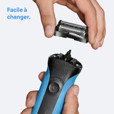 Tete de rasoir BRAUN Series 3+ - 2 grilles - Peigne MicroComb - 100 % fabriqué en Allemagne