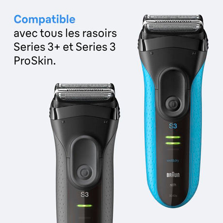 Tete de rasoir BRAUN Series 3+ - 2 grilles - Peigne MicroComb - 100 % fabriqué en Allemagne