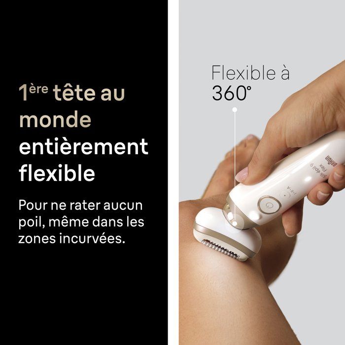 Épilateur électrique - BRAUN - SES9-030 3D - 2 modes - 50 min - Étanche - Blanc / Or