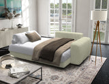 Canapé d'angle convertible - 4 places - BRANDON - Tissu Creme - 242 x 144 x 86 cm