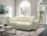Canapé d'angle convertible - 4 places - BRANDON - Tissu Creme - 242 x 144 x 86 cm