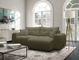 Canapé d'angle convertible - 4 places - BRANDON - Tissu Vert - 242 x 144 x 86 cm