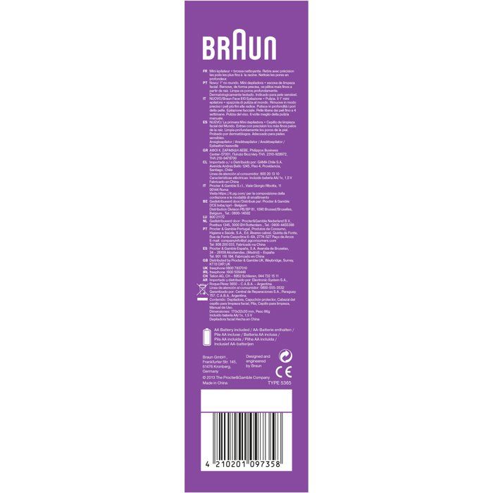 Braun FaceSpa 810 Épilateur Électrique Femme Visage et Épilation, Brosse Nettoyante, Pour Épilation et Nettoyage Du Visage