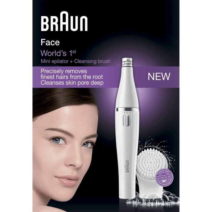 Braun FaceSpa†810 …pilateur …lectrique Femme Visage et …pilation, Brosse Nettoyante, Pour …pilation et Nettoyage Du Visage