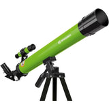 Lunette astronomique 45/600 AZ - BRESSER JUNIOR - Grossissement jusqu'a 100x - TrÈpied rÈglable en hauteur - vert