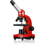 Microscope Ètudiant BIOLUX SEL - BRESSER JUNIOR - grossissement 40x-1600x - kit d'expÈrimentation - rouge