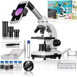 Microscope Biolux SEL avec systeme de zoom - BRESSER JUNIOR - grossissement 40x-1600x - support smartphone - coffret rigide blanc