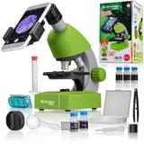 Microscope 40x-640x - BRESSER JUNIOR - …clairage LED - kit d'expÈrimentation - vert