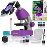 Microscope 40x-640x - BRESSER JUNIOR - …clairage LED - kit d'expÈrimentation - violet