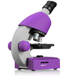 Microscope 40x-640x - BRESSER JUNIOR - Éclairage LED - kit d'expérimentation - violet