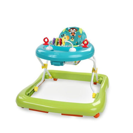 BRIGHT STARTS Trotteur bébé pliable- Safari- Jouets interactifs, Hauteur Réglable, cadeau bébé  6M+
