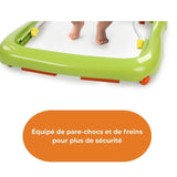 BRIGHT STARTS Trotteur bébé pliable- Safari- Jouets interactifs, Hauteur Réglable, cadeau bébé  6M+
