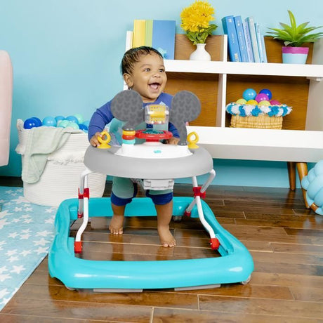 DISNEY BABY - MICKEY - Trotteur bébé évolutif et pliable 2-en-1 Jouet d'éveil amovible intégré, cadeau bébé