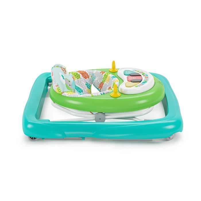 BRIGHT STARTS Trotteur bébé pliable  2 en 1 - Animaux de la Jungle, Musique et Lumieres,Cadeau Noel bébé