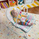 BRIGHT STARTS Transat bébé évolutif Arc-en-Ciel, rose, Vibrations apaisantes, 2 positions d'inclinaison, jusqu'a 30 mois