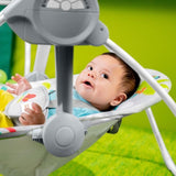 BRIGHT STARTS Transat bébé Balancelle électrique pliable  Animaux, 6 vitesses balancement, Cadeau Noel bébé