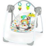 BRIGHT STARTS Transat bébé Balancelle électrique pliable – Animaux, 6 vitesses balancement, cadeau bébé
