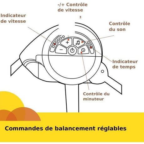BRIGHT STARTS Transat bébé Balancelle électrique pliable – Animaux, 6 vitesses balancement, cadeau bébé