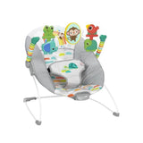 BRIGHT STARTS Transat pour bébé Animaux, Vibrations apaisantes, Arche d'éveil avec jouets interactifs, Cadeau Noel bébé