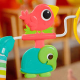 BRIGHT STARTS Transat pour bébé Animaux, Vibrations apaisantes, Arche d'éveil avec jouets interactifs, Cadeau Noel bébé