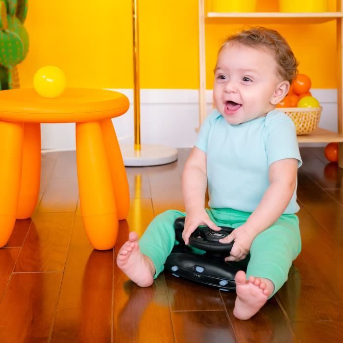 BRIGHT STARTS Trotteur et pousseur Voiture Ford Bronco 4-en-1, jouet de volant interactif et amovible, cadeau bébé 6M+