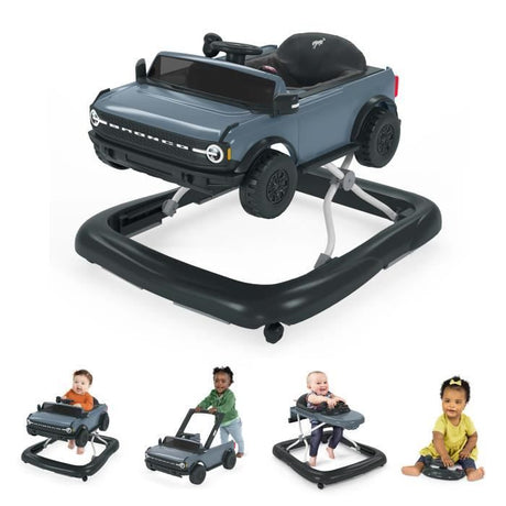 BRIGHT STARTS Trotteur et pousseur Voiture Ford Bronco 4-en-1, jouet de volant interactif et amovible, cadeau bébé 6M+