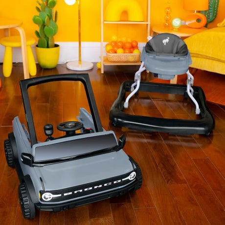 BRIGHT STARTS Trotteur et pousseur Voiture Ford Bronco 4-en-1, jouet de volant interactif et amovible, cadeau bébé 6M+