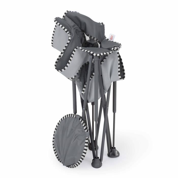 BRIGHT STARS Transat bébé pliable Gris Pop 'N Chill, pare soleil SPF +50 et sac de transport inclus