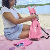 BRIGHT STARS Rehausseur de chaise, Rose,  pliable, nomade, de voyage, Léger et facile a nettoyer, Sac de transport inclus