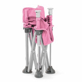 BRIGHT STARS Rehausseur de chaise, Rose,  pliable, nomade, de voyage, Léger et facile a nettoyer, Sac de transport inclus