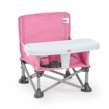 BRIGHT STARS Rehausseur de chaise, Rose,  pliable, nomade, de voyage, Léger et facile a nettoyer, Sac de transport inclus