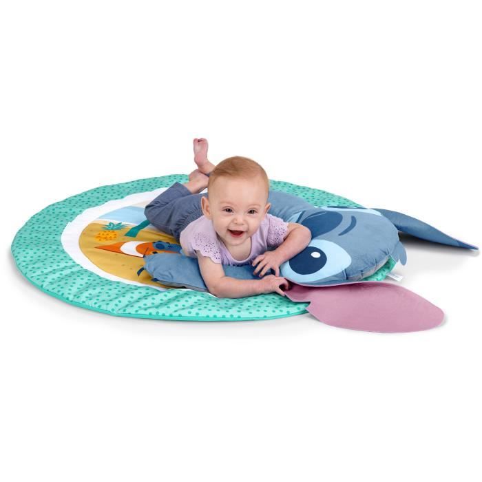 DISNEY BABY - STITCH - Tapis de sol éveil bébé, évolutif, arche avec jouets sensoriels, peluche, miroir, coussin Stitch, hochet