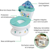 DISNEY BABY - STITCH - Mini toilette avec réducteur de lunette de toilette inclus, 2 en 1, Pot amovible facile a nettoyer