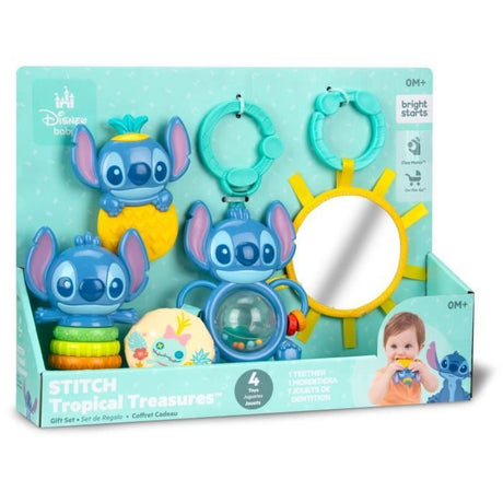 DISNEY BABY - STITCH - Coffret Cadeau Naissance?  - 4 jouets bébé , Hochet, Anneau de dentition, Jouets multisensoriels