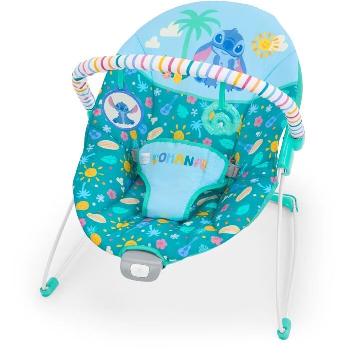 DISNEY BABY - STITCH - Transat bébé, Arche avec jouets d'éveil amovible, Vibrations apaisantes, évolutif de 0 a 6 mois