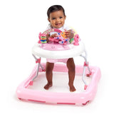 BRIGHT STARTS Trotteur pour  bébé fille évolutif et pliable 2-en-1 - Jardin Rose - Cadeau Noel bébé, Musique, Hauteur Réglable