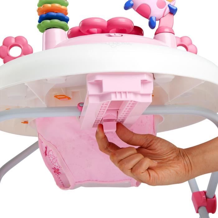 BRIGHT STARTS Trotteur pour  bébé fille évolutif et pliable 2-en-1 - Jardin Rose - Cadeau Noel bébé, Musique, Hauteur Réglable