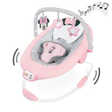 DISNEY BABY -MINNIE-Transat bébé arche avec jouets d'éveil Disney amovible, 8 Mélodies, Vibrations calmantes, Cale tete évolutif