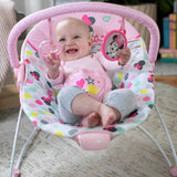 DISNEY BABY -MINNIE- Transat bébé Confettis, Arche avec jouets d'éveil amovibles, Vibrations apaisantes,  Lavable en machine