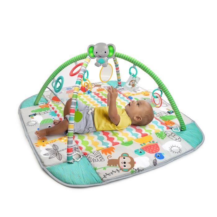BRIGHT STARTS Tapis d'éveil bébé,  parc a balles, Tropical, 5 modes de jeu - 40 balles - 7 jouets détachables, Cadeau Noël bébé