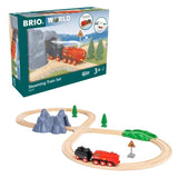 Circuit Locomotive a piles a vapeur - BRIO World - 36017 - Circuit en bois - Rouge