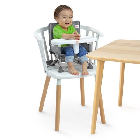 BRIGHT STARTS Rehausseur de chaise pliable, PoP N Sit, nomade, de voyage, Léger et facile a nettoyer, Sac de transport inclus